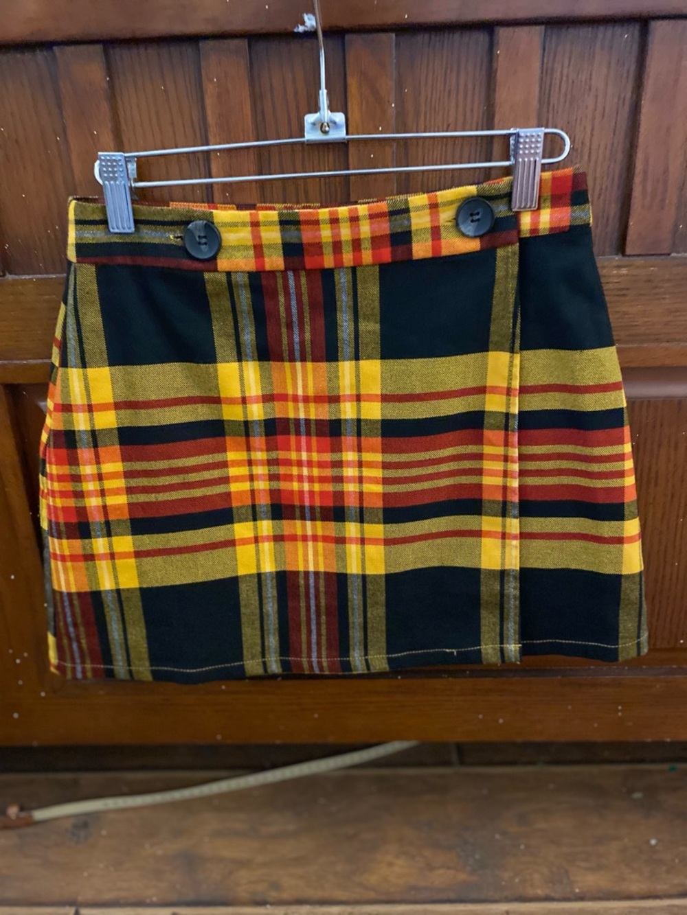 Forever 21 Yellow & Black Plaid Mini Skirt